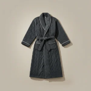 peignoir bain homme long en coton premium - Vue 1 - peignoir bain homme