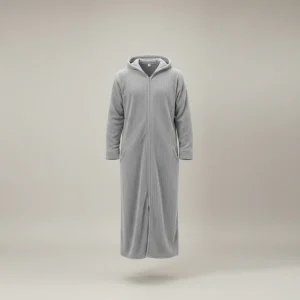 peignoir bain homme long en polaire à capuche - Vue 1 - peignoir bain homme