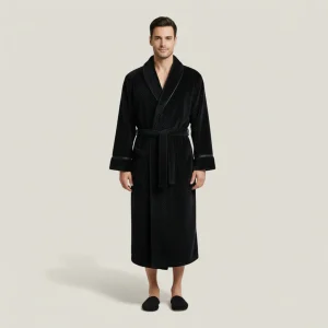 peignoir bain homme long flanelle confortable - Vue 1 - peignoir bain homme