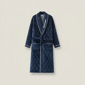 robe de chambre homme polyester matelassé - Vue 1 - robe de chambre homme