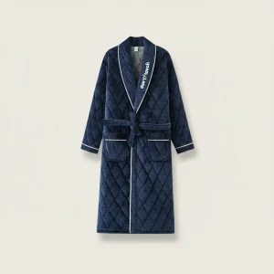 robe de chambre homme polyester matelassé - Vue 2 - robe de chambre homme
